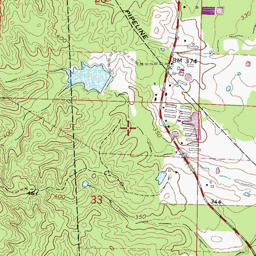 Topographic Map of Davis Lake Dam, MS