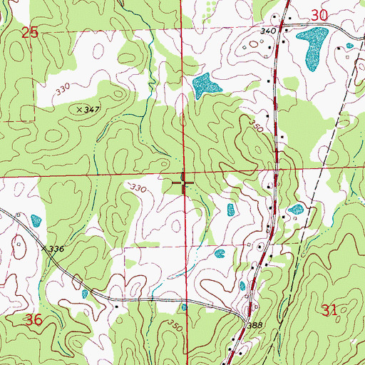 Topographic Map of Presbyterian Church Lakes Dam, MS