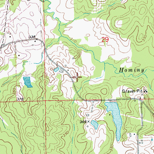 Topographic Map of Fridge Lake Dam, MS