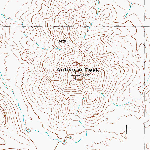 Topographic Map of Antelope Peak, AZ