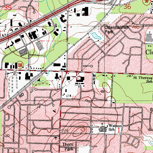 Topographic Map of Baseline-Chicot Shopping Center, AR
