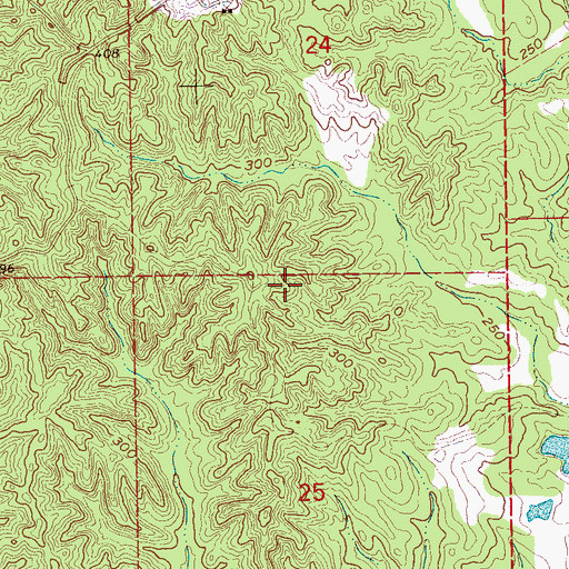 Topographic Map of Reeds Lake Dam, MS