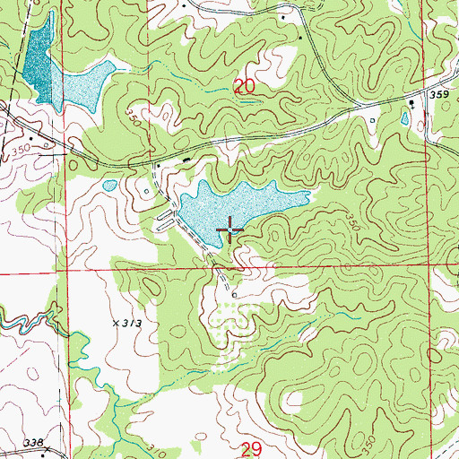Topographic Map of Bishops Lake Dam, MS