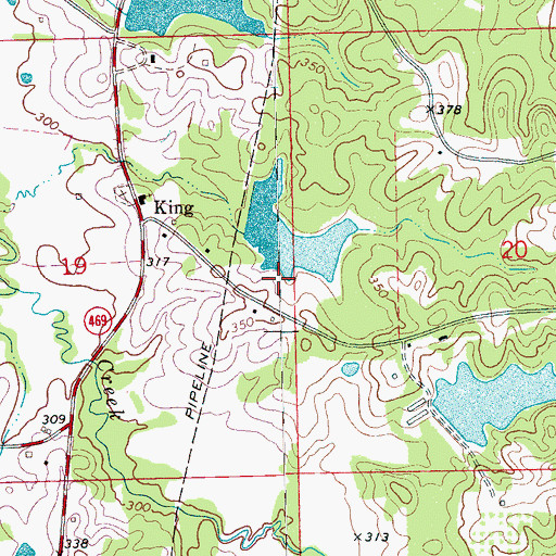 Topographic Map of Crawford Lake Dam, MS