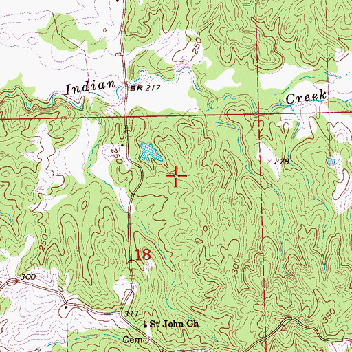 Topographic Map of Eaton and Cooke Lake Dam, MS