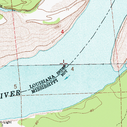 Topographic Map of Coxs Towing Company Lake Dam, MS