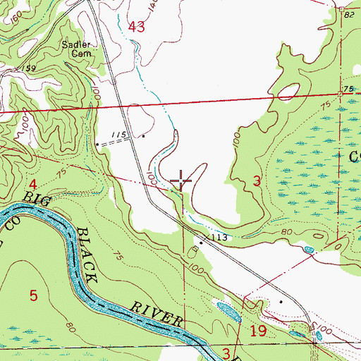 Topographic Map of W R Farris Lake Dam, MS