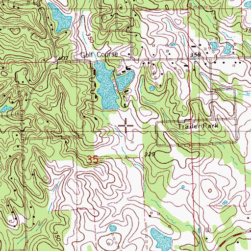 Topographic Map of Confederate Heights Golf Club Dam, MS