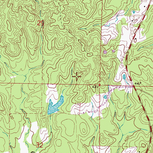 Topographic Map of Cox Lake Dam, MS