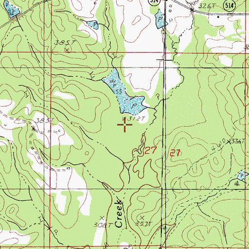 Topographic Map of C W McLemore Pond Dam, MS