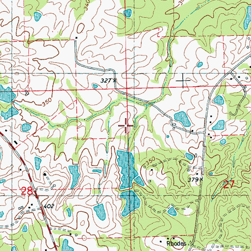 Topographic Map of A W Wright Pond Dam, MS