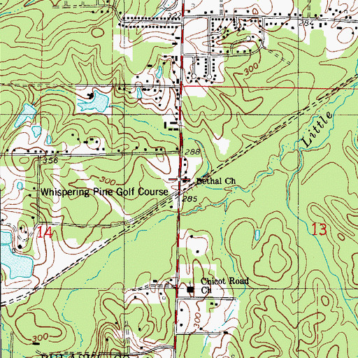 Topographic Map of Bethel Freewill Baptist Church, AR