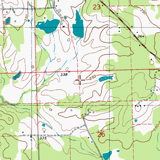 Topographic Map of Compers Lake Dam, MS