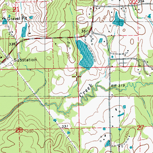 Topographic Map of Boteler Lake, MS