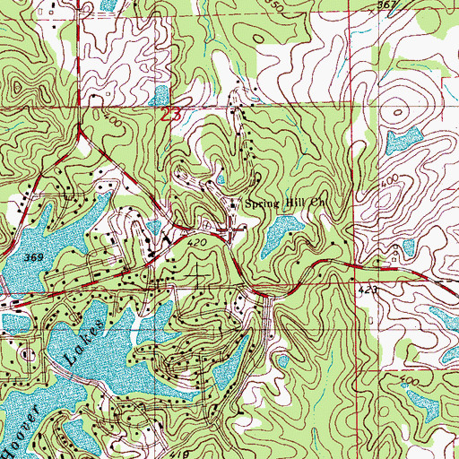 Topographic Map of McRainey Lake Dam, MS