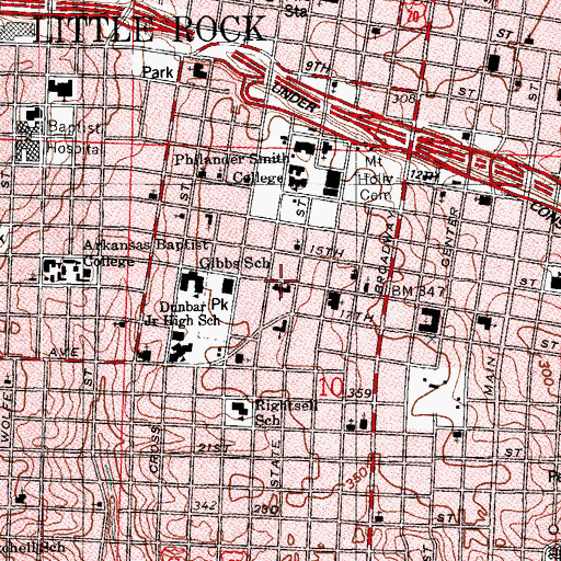 Topographic Map of Bethel African Methodist Episcopal Church, AR