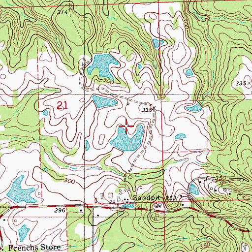 Topographic Map of Rees Lake Dam, MS