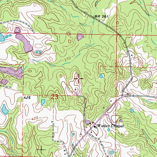 Topographic Map of Merritt Lake Dam, MS