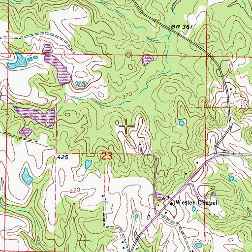 Topographic Map of Merritt Lake Dam, MS