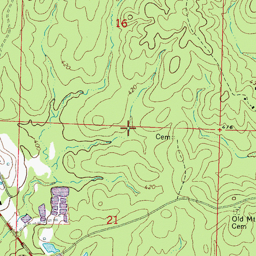 Topographic Map of Crawford Lake Dam, MS