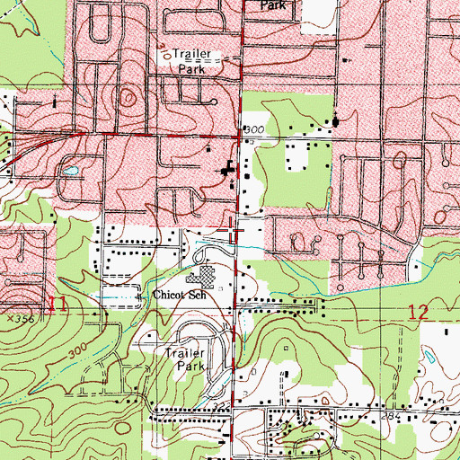 Topographic Map of Bethel Primitive Baptist Church, AR