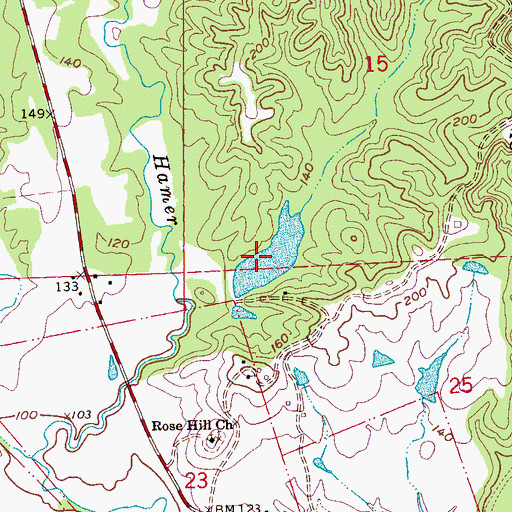 Topographic Map of W R Farris Lake Dam, MS