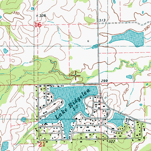Topographic Map of Ridgelea Lake Dam, MS