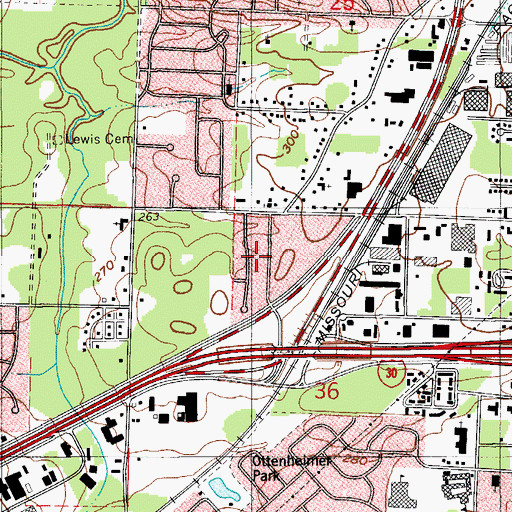Topographic Map of Beverly Terrace, AR