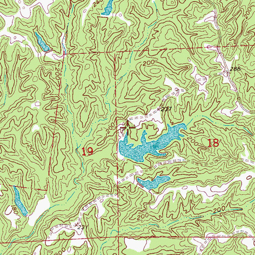 Topographic Map of Letourneau Lake Dam, MS