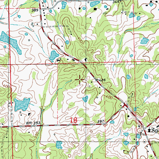 Topographic Map of T M Moore Pond Dam, MS