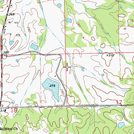 Topographic Map of Newmans Lake Dam, MS