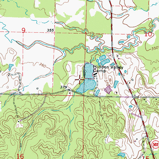 Topographic Map of Harris Lake Dam, MS