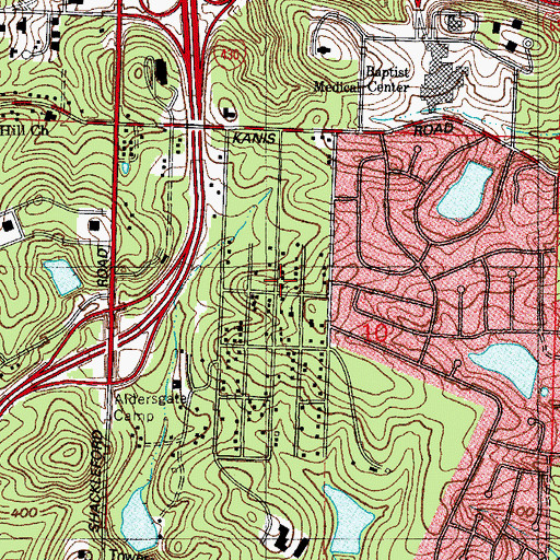 Topographic Map of Bible Doctrine Church, AR