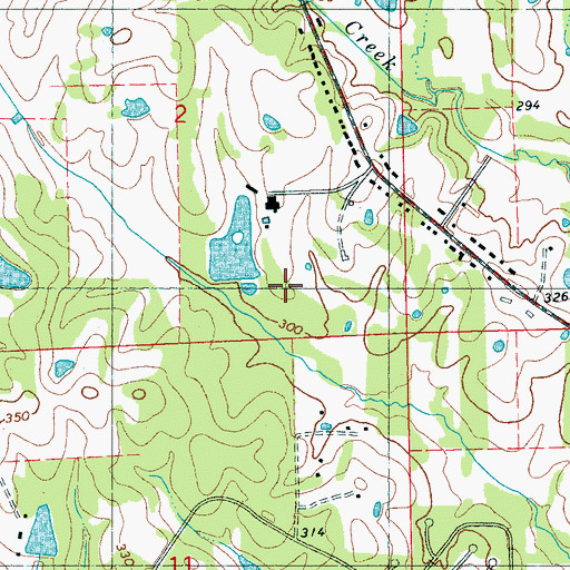 Topographic Map of Brookwood Country Club Lake Dam, MS