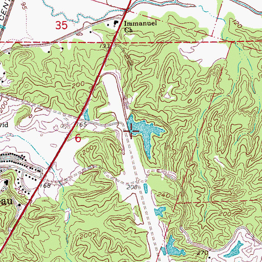 Topographic Map of Southall Lake Dam, MS
