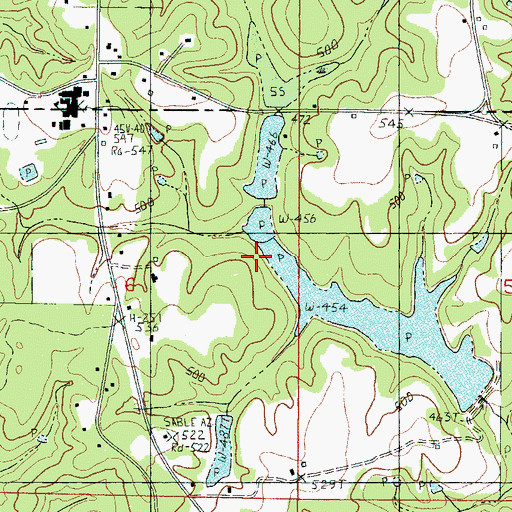 Topographic Map of Chinquapin Lake Dam, MS