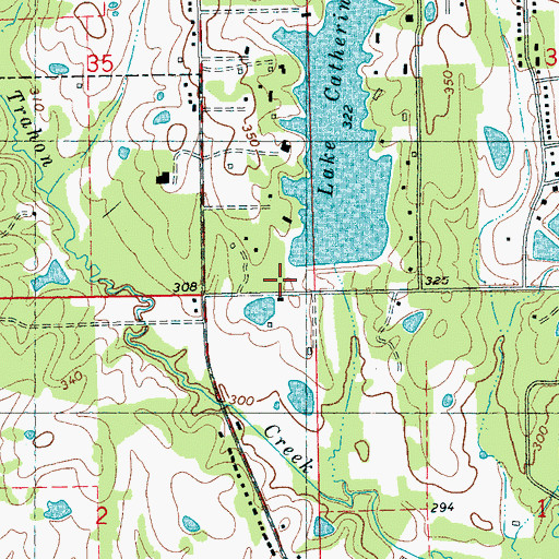 Topographic Map of Lake Catherine Dam, MS