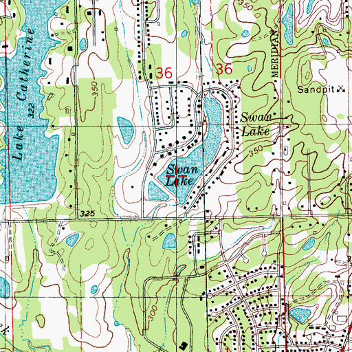 Topographic Map of Swan Lake Dam, MS