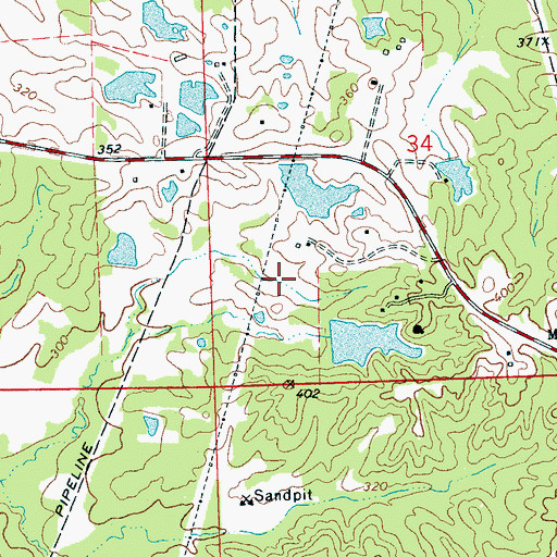 Topographic Map of Alexanders Lake Dam, MS