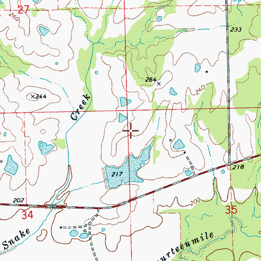 Topographic Map of John Crechelle Lake Dam, MS