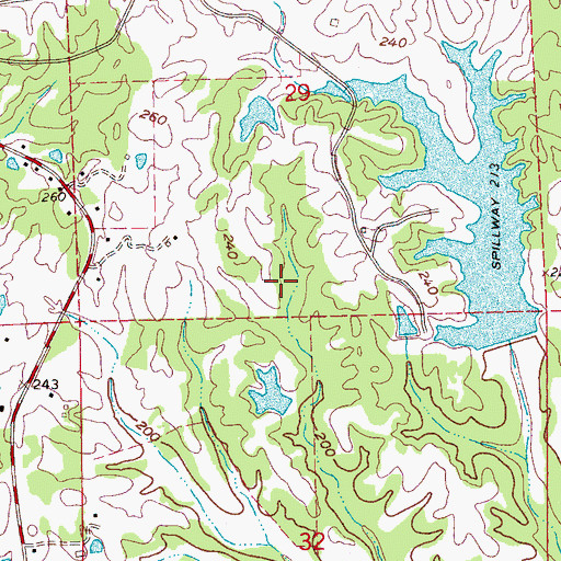 Topographic Map of New Lake Park Dam, MS