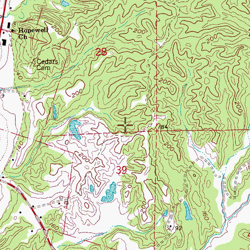 Topographic Map of Warrenton Heights Recreation Lake Dam, MS