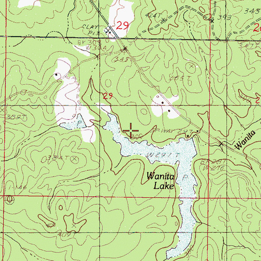 Topographic Map of Wanita Lake Dam, MS