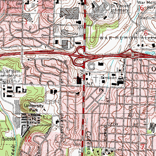 Topographic Map of Brandon Centre Plaza Shopping Center, AR