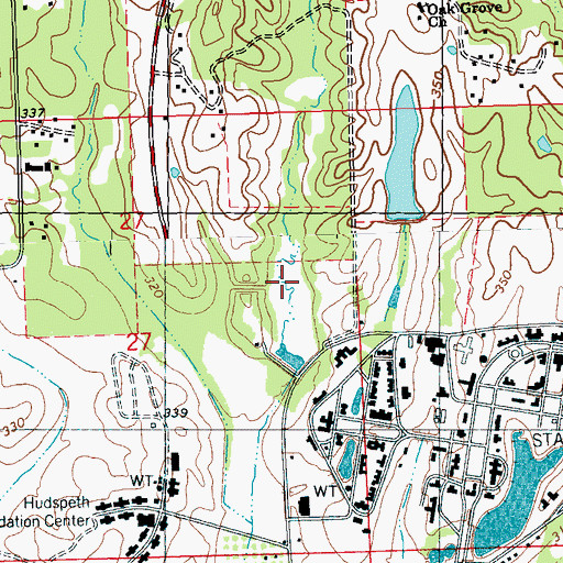 Topographic Map of Whitfield Lake Dam, MS