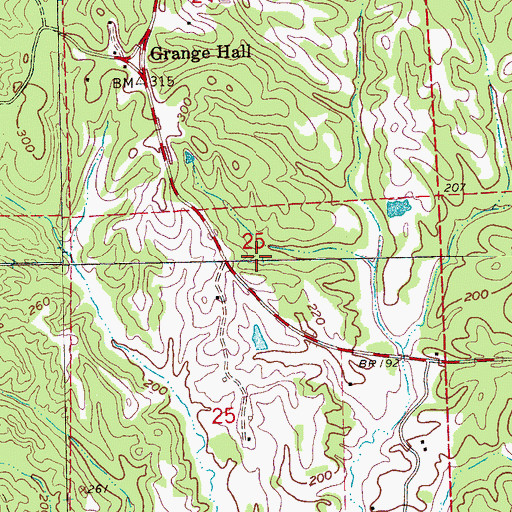 Topographic Map of Leroy George Lake Dam, MS