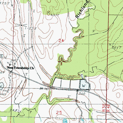 Topographic Map of Kennedy Lake Dam, MS