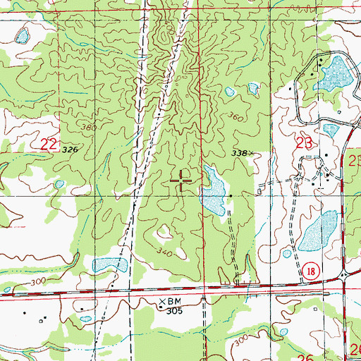 Topographic Map of Watkins Lake Dam, MS