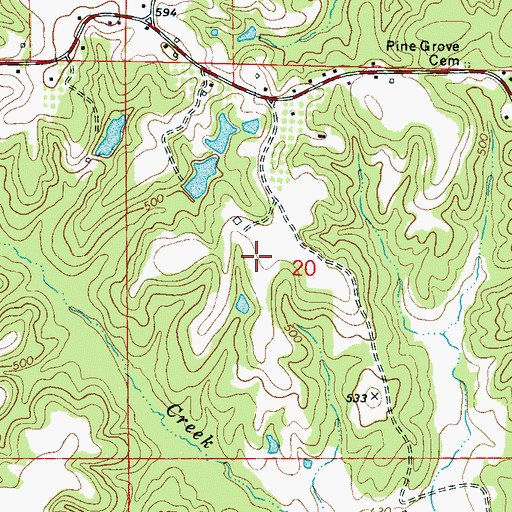 Topographic Map of Leonard Taylor Pond Dam, MS