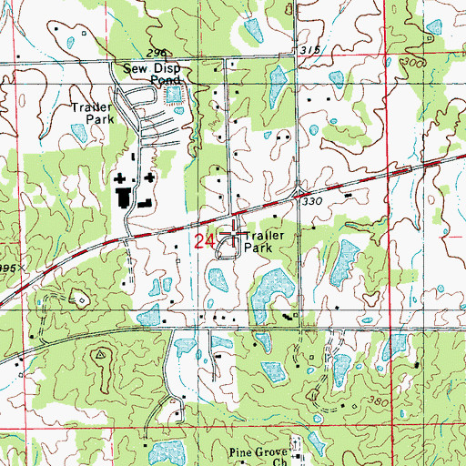 Topographic Map of Williams Lake Dam, MS